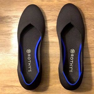 Rothy’s | Black Flat Blue Halo Shoes 12.5